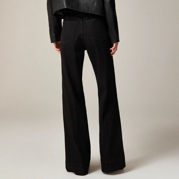 NWT J CREW Embellished denim trouser in Black Rinse - Picture 4 of 7